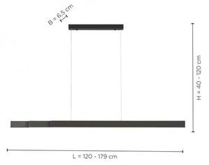 Paul Neuhaus Závěsné LED svítidlo PURE-LUME, 76W, d. 179 cm, 2700-5000K, senzorový vypínač