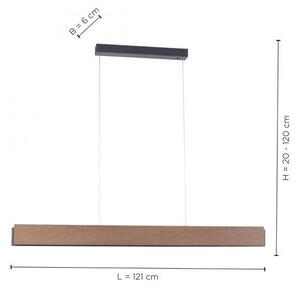 Paul Neuhaus Závěsné LED svítidlo PALMA, 43W, d. 121 cm, CCT 2700-5000K