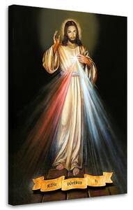 Obraz na plátně Boží milosrdenství "Ježíši, důvěřuji Ti" Rozměry: 40 x 60 cm