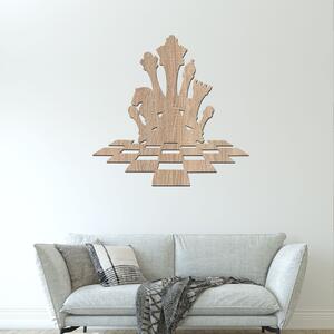 Dřevo života | Dřevěná dekorace na stěnu Šachy | Barva: Světlý dub | Rozměry (cm): 60x60