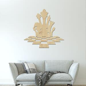 Dřevo života | Dřevěná dekorace na stěnu Šachy | Barva: Bílá | Rozměry (cm): 40x40