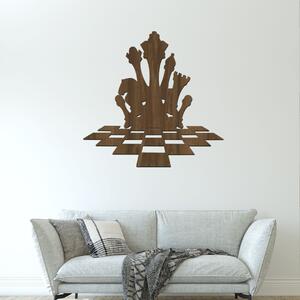 Dřevo života | Dřevěná dekorace na stěnu Šachy | Barva: Ořech | Rozměry (cm): 60x60