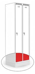 Kovová šatní skříň Trestles SS2M 1800x600x500 mm, 2 oddíly, červené dveře Typ zámku: cylindrický, Podnož: sokl