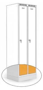 Kovová šatní skříň Trestles SS2M 1800x600x500 mm, 2 oddíly, žluté dveře Typ zámku: cylindrický, Podnož: sokl