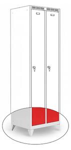 Kovová šatní skříň Trestles SS2M 1800x600x500 mm, 2 oddíly, červené dveře Typ zámku: cylindrický, Podnož: nožky