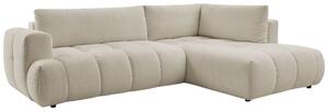 -25 % Dny MOMENTI– Bobochic Paris Béžová bouclé rozkládací pohovka Fuji 282 cm, pravá