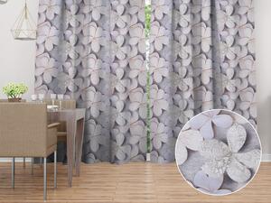 Biante Dekorační závěs PML-032 Designové květy na šedém 145x140 cm