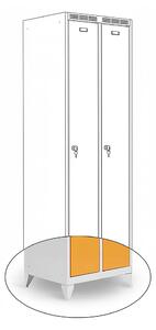 Kovová šatní skříň Trestles SS2M 1800x600x500 mm, 2 oddíly, žluté dveře Typ zámku: cylindrický, Podnož: nožky
