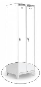 Kovová šatní skříň Trestles SS2M 1800x600x500 mm, 2 oddíly, šedé dveře Typ zámku: cylindrický, Podnož: nožky