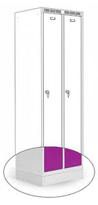 Kovová šatní skříň Trestles SS2M 1800x600x500 mm, 2 oddíly, fialové dveře Typ zámku: cylindrický, Podnož: sokl