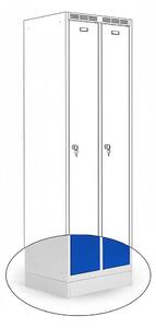 Kovová šatní skříň Trestles SS2M 1800x600x500 mm, 2 oddíly, modré dveře Typ zámku: cylindrický, Podnož: sokl