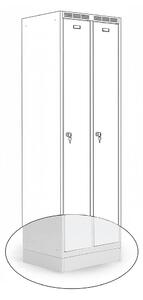 Kovová šatní skříň Trestles SS2M 1800x600x500 mm, 2 oddíly, šedé dveře Typ zámku: cylindrický, Podnož: sokl