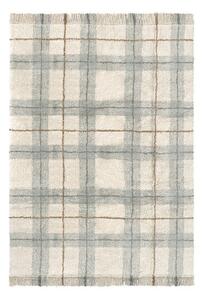 Krémový/šalvějově zelený pratelný/ručně tkaný bavlněný koberec 140x190 cm Tartan Blue Sage – Lorena Canals