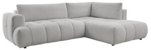 -25 % Dny MOMENTI– Bobochic Paris Světle šedá bouclé rozkládací pohovka Fuji 282 cm, pravá