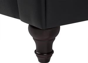 Trojmístná čalouněná pohovka v černé barvě CHESTERFIELD velká