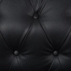 Trojmístná čalouněná pohovka v černé barvě CHESTERFIELD velká