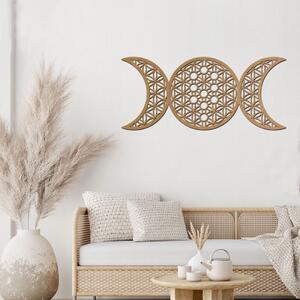 Dřevo života | Dřevěná dekorace na stěnu TROJÍ MĚSÍC | Rozměry (cm): 20x9 | Barva: Bílá