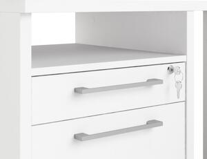 Rohový kancelářský stůl Prima 80400/44 bílý/stříbrné nohy - TVI
