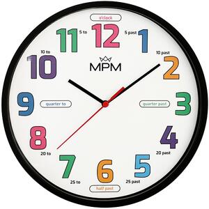 Designové plastové hodiny černé MPM E01M.4271.90