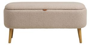 Béžová lavice z textilie bouclé Harlow – House Nordic