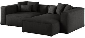 -25 % Dny MOMENTI– Cosmopolitan Design Černá rohová pohovka Aveiro 254 cm, pravá