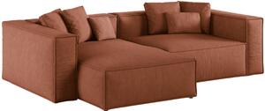 -25 % Dny MOMENTI– Cosmopolitan Design Terakotově oranžová rohová pohovka Aveiro 254 cm, levá