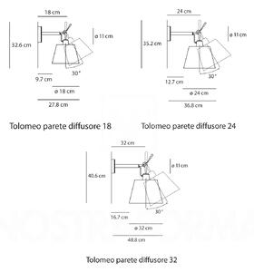 Artemide designová nástěnná svítidla Tolomeo Diffusore Parete