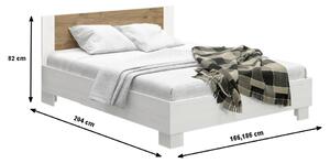 Manželská postel MARKUS + rošt, 160x200, borovice anderson/dub