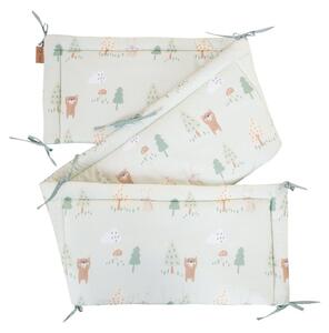 Světle zelený bavlněný mantinel do postýlky 170 cm Woodland Buddies – Roba