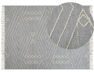 Bavlněný koberec 160 x 230 cm šedý/bílý KHENIFRA