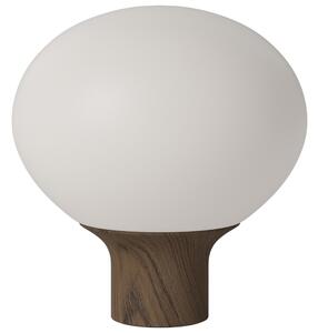 -25 % Dny MOMENTI– Bolia Opálově bílá skleněná stolní lampa Acorn 32 cm s tmavou dubovou podstavou