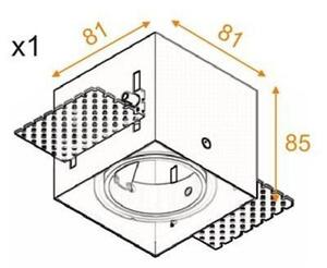 AQform vestavná svítidla Squares 50x1 (bílá)
