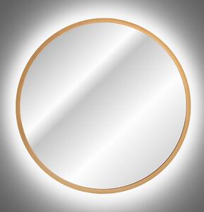 Comad Hestia zrcadlo 60x60 cm kulatý s osvětlením zlatá LUSTROHESTIA60