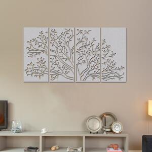 Dřevo života | 4 dílný dřevěný listnatný strom | Barva: Šedá | Rozměry (cm): 80x44