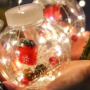 Světelný vánoční LED závěs, koule s dárky, mikro řetěz, 3m Barva: Studená bílá