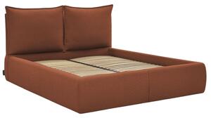 -25 % Dny MOMENTI– Bobochic Paris Terakotově oranžová bouclé dvoulůžková postel Garance 160 x 200 cm s úložným prostorem