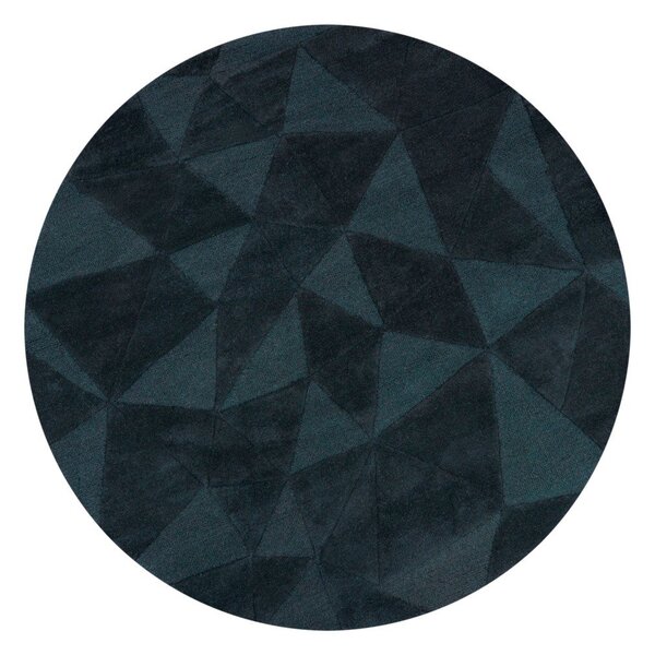 Zelenomodrý ručně tkaný vlněný kulatý koberec ø 160 cm Shard Teal – Flair Rugs