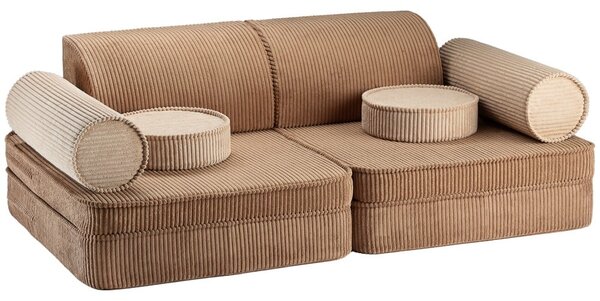 Hnědá manšestrová dětská pohovka 132 cm Settee – Wigiwama