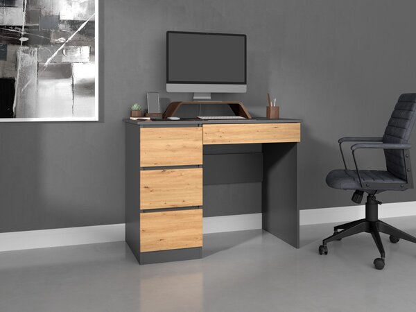 TP Living Psací stůl Mijas levý antracit/dub artisan