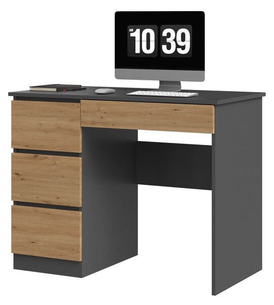 TP Living Psací stůl Mijas levý antracit/dub artisan