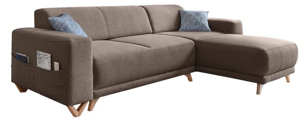 Hnědá rozkládací/s úložným prostorem rohová pohovka Classy Sophie – Miuform