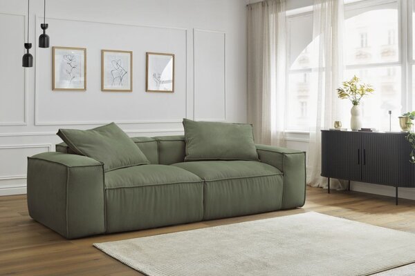 -25 % Dny MOMENTI– Bobochic Paris Zelená manšestrová trojmístná pohovka Boheme 260 cm