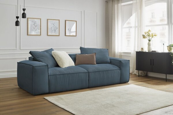 -25 % Dny MOMENTI– Bobochic Paris Tmavě modrá manšestrová trojmístná pohovka Boheme 260 cm