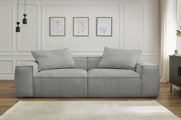 -25 % Dny MOMENTI– Bobochic Paris Světle šedá manšestrová trojmístná pohovka Boheme 260 cm