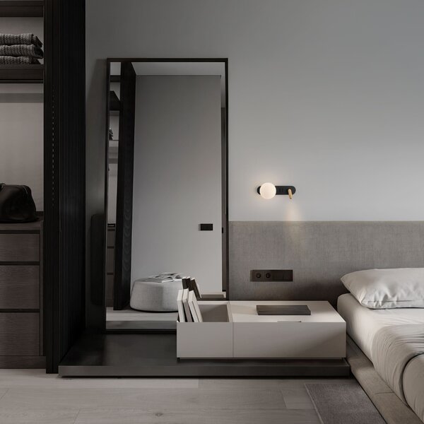-25 % Dny MOMENTI– Nova Luce Černé kovové nástěnné LED světlo Noble