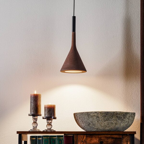 Foscarini Aplomb závěsné světlo GU10 beton hnědá, stmívatelný, Hnědá / rez, Kuchyň, Beton, Design