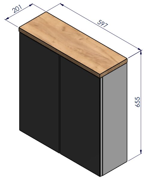 Strama Ovo skříňka 59.7x20.1x65.5 cm boční závěsná bílá-dub 12.400.00