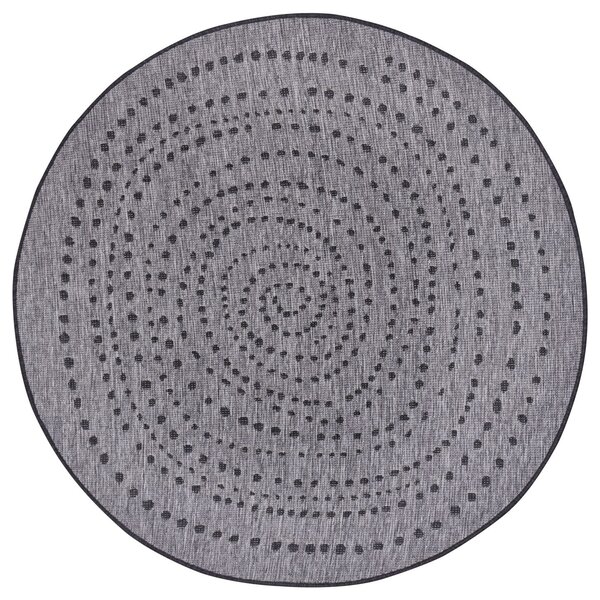 NORTHRUGS - Hanse Home koberce Kusový koberec Twin-Wendeteppiche 105418 Night Silver kruh – na ven i na doma - 140x140 (průměr) kruh cm
