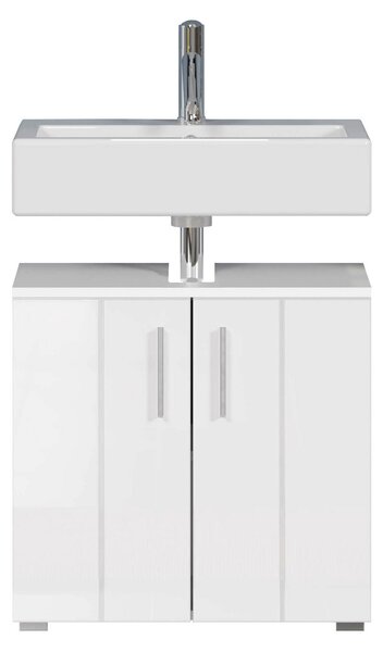 SKŘÍŇKA POD UMYVADLO, vysoce lesklá bílá, bílá, 60/58/34 cm MID.YOU - Koupelnové série, Online Only