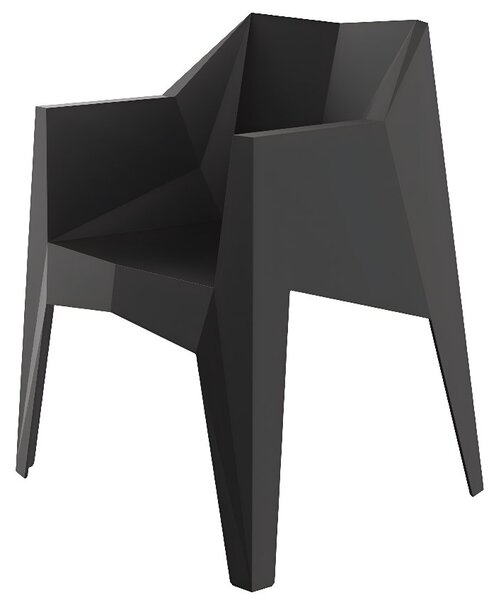 VONDOM Černá plastová jídelní židle VOXEL s područkami